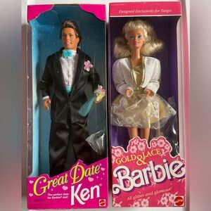 1989 Barbie & 1995 Ken Formal NRFB Target Exclusive Collector Set